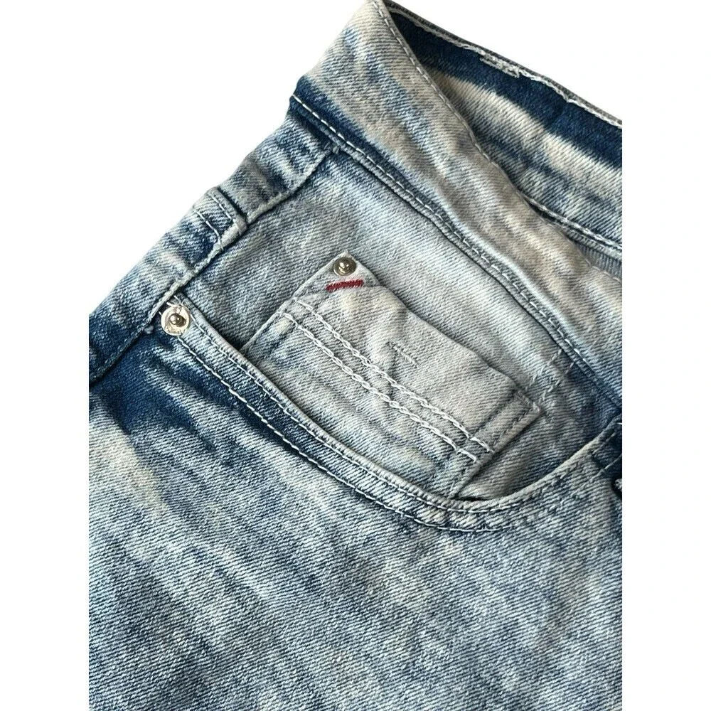 Southpole Blue Jean Shorts Slim Acid Wash Stretch Baggy Y2K Streetwear 42x12